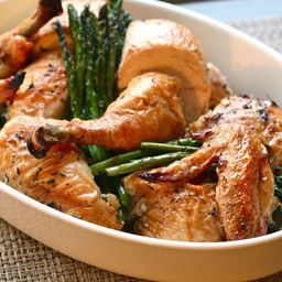 Easy Roast Chicken with Asparagus and Leeks Recipe