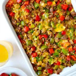 Overnight Egg Casserole with Breakfast Sausage - Just a Taste