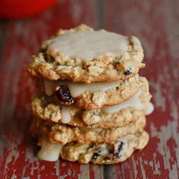 Oatmeal Raisin Cookies with Maple Glaze