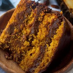Pumpkin Cake with Chocolate Pecan Frosting