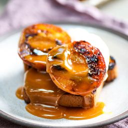Grilled Peaches and Pound Cake With Cider Vinegar Caramel Sauce Recipe