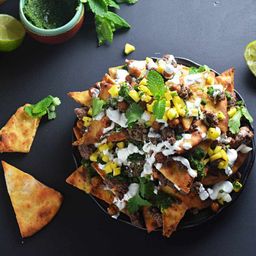 Loaded Naan Nachos With Ground Lamb and Crispy Chickpeas Recipe
