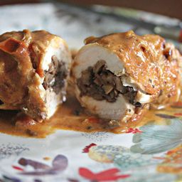 Mushroom Duxelles-Stuffed Chicken Paprikash Recipe