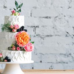 Three Tier Fruit Wedding Cake