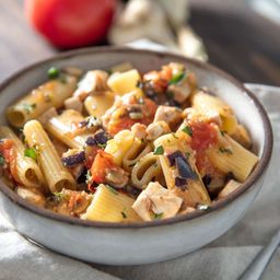 Pasta With Swordfish, Tomato, and Eggplant (Rigatoni Con Pesce Spada) Recipe