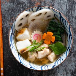Ozoni (Japanese New Year&#39;s Soup) With Mochi, Chicken, and Vegetables Recipe