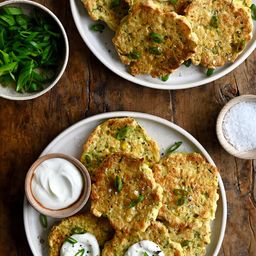 Baked Corn and Zucchini Fritters (Oven or Air Fryer) - Just a Taste