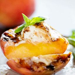 Grilled Peaches with Mascarpone and Balsamic Reduction