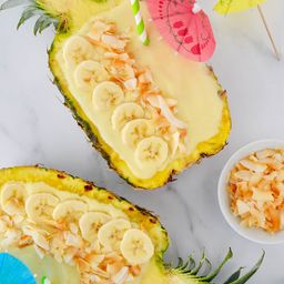 Creamy Coconut Pineapple Smoothies - Just a Taste