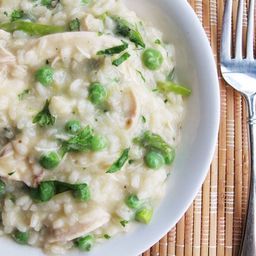 Chicken Risotto with Lemon, Asparagus and Peas Recipe