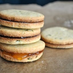 Basil Cornmeal Sandwich Cookies with Apricot Filling Recipe