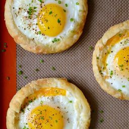 Cheesy Puff Pastry Baked Eggs - Just a Taste