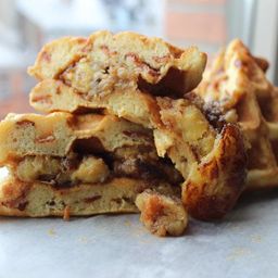 Bacon-Banana Waffle Sandwich with Peanut Butter and Maple Syrup Recipe