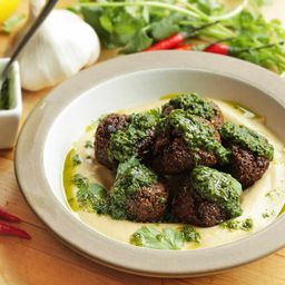 Falafel With Black Olives and Harissa Recipe
