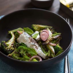 Charred Broccoli Salad With Sardines, Pickled Shallot, and Mint Recipe