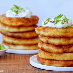Cheesy Leftover Mashed Potato Pancakes - Just a Taste