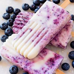 3 Ingredient Blueberry Yogurt Swirl Popsicles