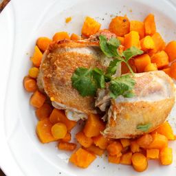 Pan-Seared Chicken Thighs With Butternut Squash and Carrots Recipe