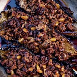 Stuffed Eggplant with Lamb and Pine Nuts from &#39;Jerusalem&#39;