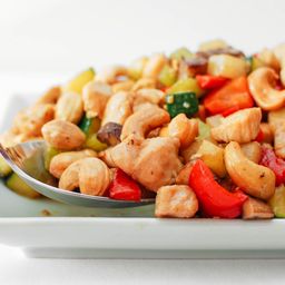 Cashew Chicken Ding With Jicama, Celery, and Red Bell Pepper Recipe